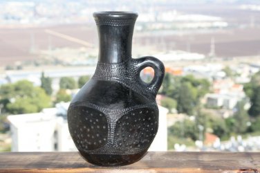 Old African Ethiopian Tribal Primitive Clay Pottery Terracotta Pot Vase Jug 8"