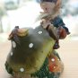 Dwarf Mushroom Money Box Resin Figurine Painted Forest Gnome Collectible Decor