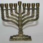 Israel Holy Land Judaica Antique Hanukkah Brass Lamp Jewish Bronze Cast Menorah