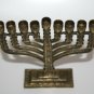 Israel Holy Land Judaica Antique Hanukkah Brass Lamp Jewish Bronze Cast Menorah