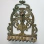 Old Antique Moroccan Judaica Hanukkah Jewish Brass Bronze Oil Menorah Rare 8"