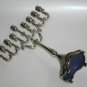 Modern Judaica Hanukah Jewish Menorah Silver Tone Metal Holy Land Israel