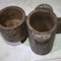 Old Antique Wooden Round Container Bottle Holder Storage Hand Carved 1800's Rare