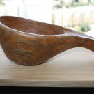 Antique Hand Carved Rustic Wooden Spoon Kovsh Bowl Cup Kvas Water Home Decor 11"