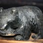 Wooden Grizzle Bear with Fish Hand Carved Solid Wood Schwarzwald Black Forest  S