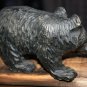 Wooden Grizzle Bear with Fish Hand Carved Solid Wood Schwarzwald Black Forest S