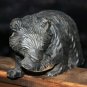 Wooden Grizzle Bear with Fish Hand Carved Solid Wood Schwarzwald Black Forest S