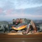 Wooden Grizzle Bear with Fish Hand Carved Solid Wood Schwarzwald Black Forest S