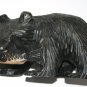 Wooden Grizzle Bear with Fish Hand Carved Solid Wood Schwarzwald Black Forest S