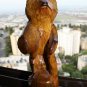 Vintage Carved Wood Russian Bear Wooden Folk Art Figurine Home Decor Collectible