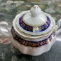 Old Cmielow Polish Porcelain Sugar Bowl Lidded 50's White with Cobalt & Gold