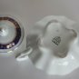 Old Cmielow Polish Porcelain Sugar Bowl Lidded 50's White with Cobalt & Gold