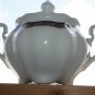 Old Cmielow Polish Porcelain Sugar Bowl Lidded 50's White with Cobalt & Gold