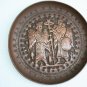 Fabulous Old Vintage Copper Hand Hammered Persepolis Persian Qajar Tray Plate 8"