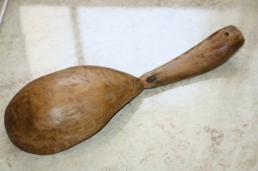 Old Antique Primitive Hand Carved Wooden Kovsh Cup Bowl Rustic Home Decor 16"