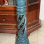 Antique Twisted Wooden Floor Candle Holder Сandlestick Hand Carved Large 20"