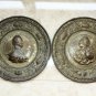 Marie Antoinette / Louis Auguste Dauphin de France Pair Brass Trays Wall Plaques