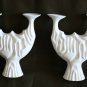 Large Vintage Naaman Porcelain White Shabat Candleholder Made in Israel 10" Rare