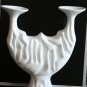 Large Vintage Naaman Porcelain White Shabat Candleholder Made in Israel 10" Rare