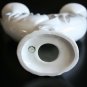Large Vintage Naaman Porcelain White Shabat Candleholder Made in Israel 10" Rare