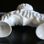 Large Vintage Naaman Porcelain White Shabat Candleholder Made in Israel 10" Rare