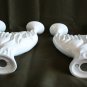 Large Vintage Naaman Porcelain White Shabat Candleholder Made in Israel 10" Rare