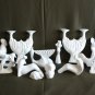 Large Vintage Naaman Porcelain White Shabat Candleholder Made in Israel 10" Rare