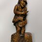 Wood Hand Carved Wall Hanging European Hunter Old Man Figurine Home Decor 17"
