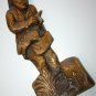 Wood Hand Carved Wall Hanging European Hunter Old Man Figurine Home Decor 17"