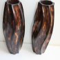Vintage Hand Carved Wooden Vase Wood Art Home Bar Decorative Collectible 14"