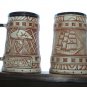 Original European Handmade Hand Painted Pirate and Ship Beer Stein Mug 6"
