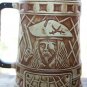 Original European Handmade Hand Painted Pirate and Ship Beer Stein Mug 6"