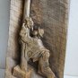 George Marincu Signed Drunk Man Wooden Figurine Wall Plaque Sculpture Rare 16"