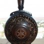 Vintage Wooden Hand Crafted Water Wine Flask Romania Rustic 12" Large Rare
