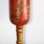 Gold Hand Painted Lacquered Vintage Russian Khokhloma Wooden Goblet Cup Decor 11