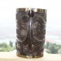Large Antique Wooden Ritual Ceremonial Pot Handled Primitive Rare 13" Home Decor