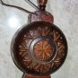 Hand Carved Vintage European Wooden Decanter Flask Folk Art 14" Rustic Decor