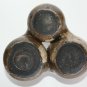 Antique Triangular Shaped Ceramic Composed of Three Small Vases Rare Home Decor