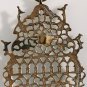 Antique Morocco Judaica Hanukkah Menorah Cast Brass Wall Hanging Oil Lamp 1800's