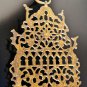 Antique Morocco Judaica Hanukkah Menorah Cast Brass Wall Hanging Oil Lamp 1800's
