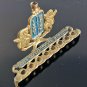 Vintage Judaica Hanukkah Brass Enamel Lamp Jewish Menorah Israel Holy Land
