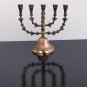Old Vintage Judaica Hanukkah Jewish Art Menorah 5 Arms Copper Brass Jerusalem