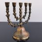 Old Vintage Judaica Hanukkah Jewish Art Menorah 5 Arms Copper Brass Jerusalem
