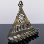 Antique Moroccan Judaica Hanukkah Jewish Oil Menorah Solid Brass Wall Hanging