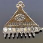 Antique Moroccan Judaica Hanukkah Jewish Oil Menorah Solid Brass Wall Hanging