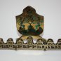 Vintage Judaica Hanukkah Jewish Brass Enamel Menorah Israel Lamp Lions Hen Holon
