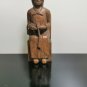Antique Primitive 19c Old Woman Sitting Wooden Figurine Hand Carved Wood Art