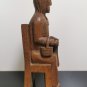 Antique Primitive 19c Old Woman Sitting Wooden Figurine Hand Carved Wood Art
