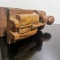 Antique Primitive 19c Old Woman Sitting Wooden Figurine Hand Carved Wood Art