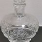 Small Vintage Perfume Bottle Heavy Etched Clear Cut Crystal Glass